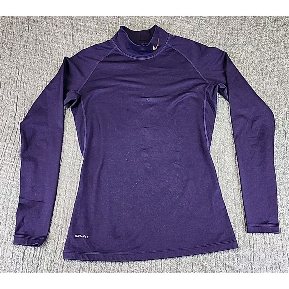 Nike Pro Combat DRIFIT Mock Neck - Purple- Size Sm- Long Sleeve